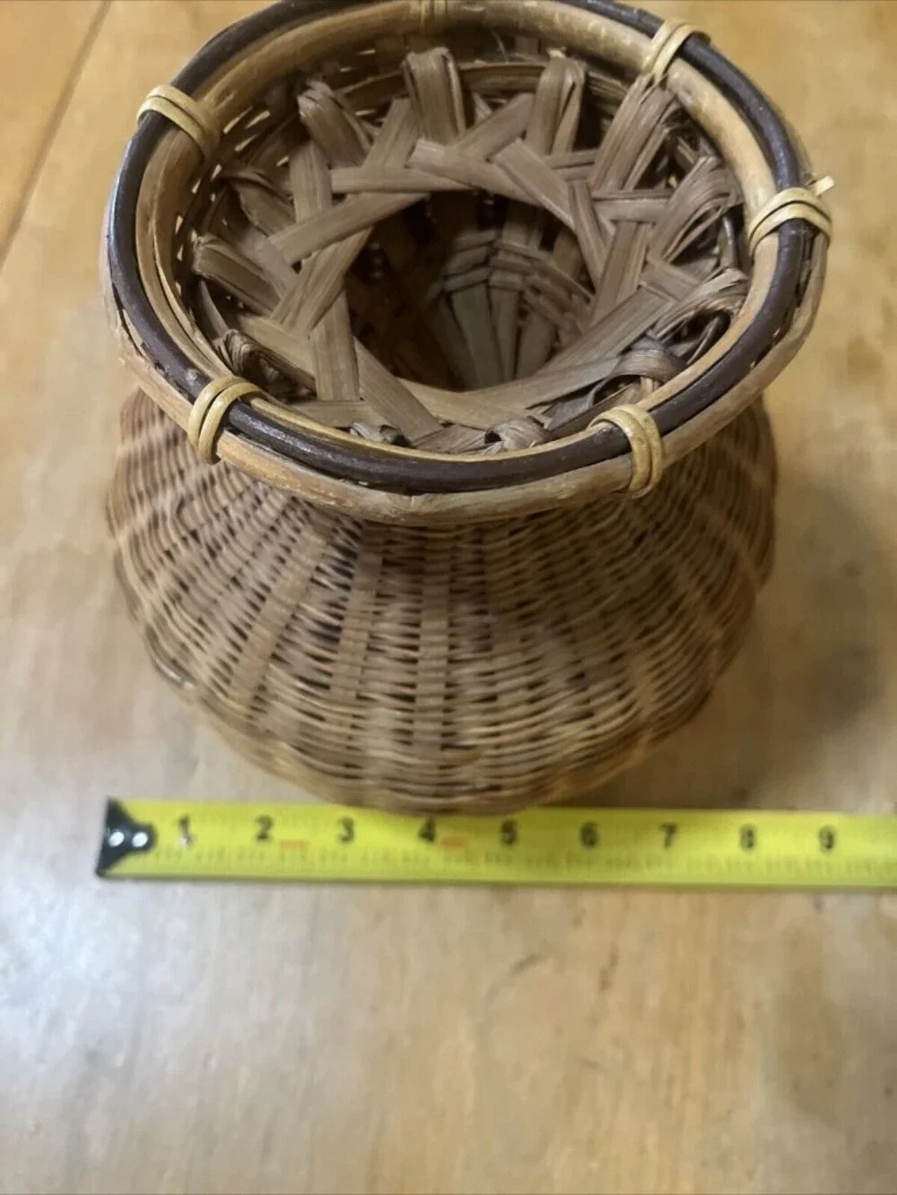 Fishing Basket Thailand Great Condition Handmade 8in Tall